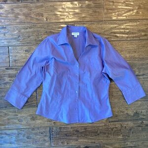 Coldwater Creek Women's Med Petite Purple Formal Blouse Shirt Top Western Mature